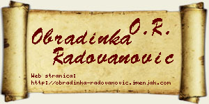Obradinka Radovanović vizit kartica